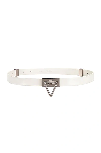 Shop Bottega Veneta Triangle Lock Belt In White & Silver