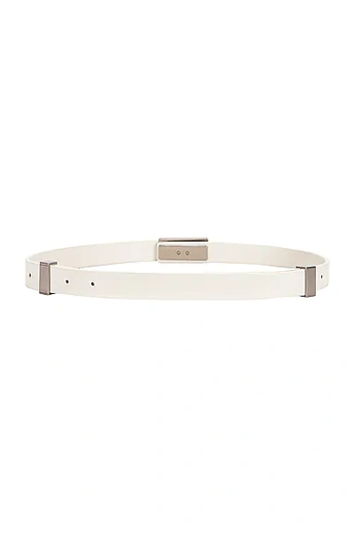 Shop Bottega Veneta Triangle Lock Belt In White & Silver