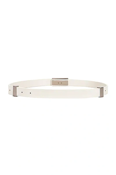 Bottega Veneta Triangle Lock Leather Belt In White & Silver
