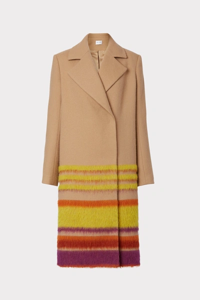 Shop Milly Rosie Ombre Wool Coat In Camel