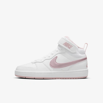 Nike Court Borough Mid 2 Little Kids' Shoes In White,pink Glaze