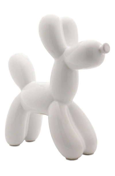 Interior Illusions Plus White Balloon Dog Bank In White