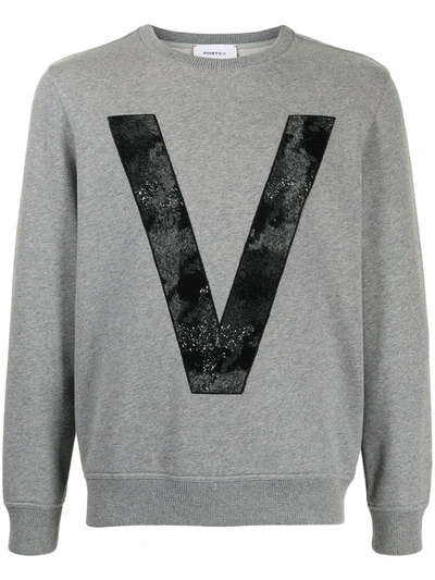 Shop Ports V Logo-appliqué Sweater In Grau