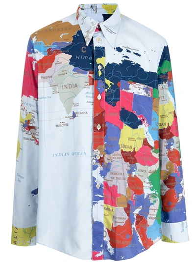 Shop Bed J.w. Ford Graphic Map-print Shirt In Mehrfarbig