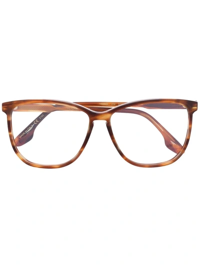 Victoria Beckham Tortoiseshell-effect Square Glasses In Braun
