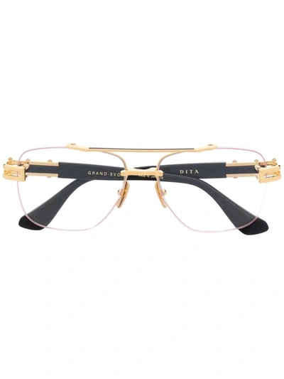 Shop Dita Eyewear Pilot-frame Glasses In Black