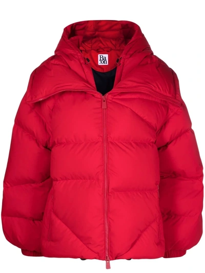 Bacon Logo-patch Feather-down Puffer Jacket In Red | ModeSens