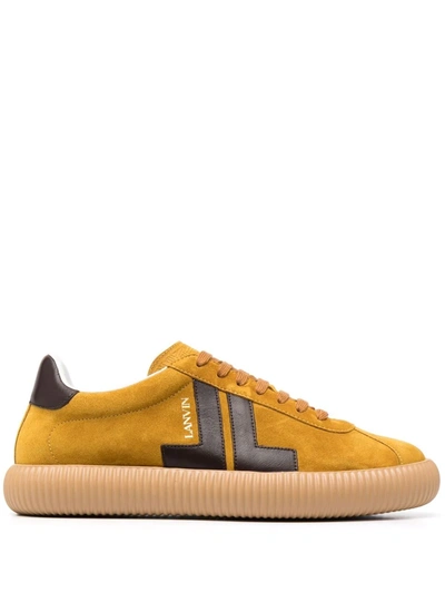 Lanvin Men's Glen Suede & Leather Low-top Sneakers In Gelb