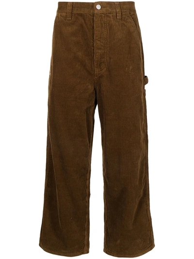 Shop Izzue Wide-leg Corduroy Trousers In Braun