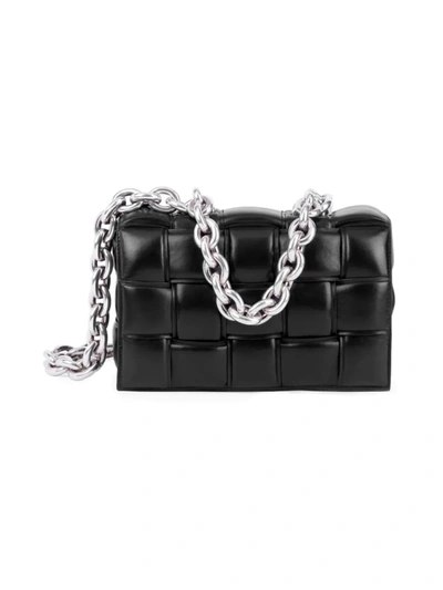 Shop Bottega Veneta Women's The Chain Cassette Leather Crossbody Bag In Black