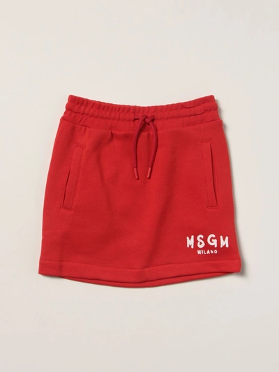 Shop Msgm Skirt  Kids Kids Color Red
