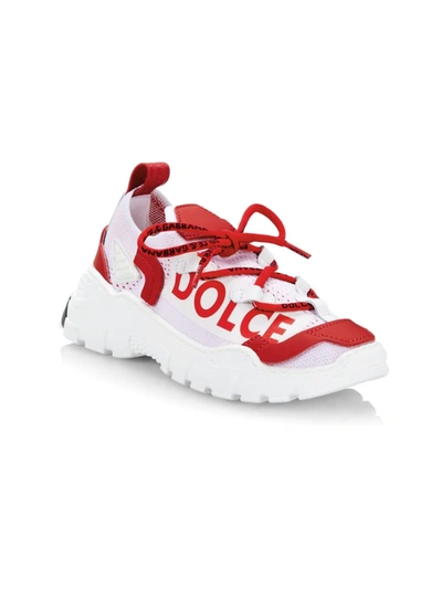 Shop Dolce & Gabbana Kid's Logo Day Master Sneakers In Red White
