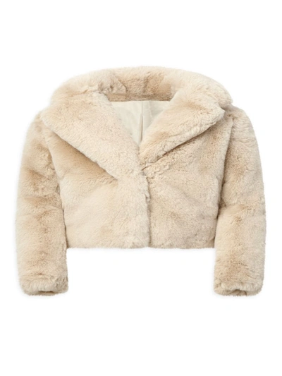 Shop Apparis Little Girl's & Girl's Milly Faux Fur Short Coat In Latte