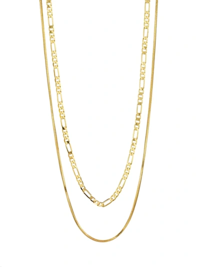 Shop Luv Aj Cecilia 14k Gold-plated Double-chain Necklace