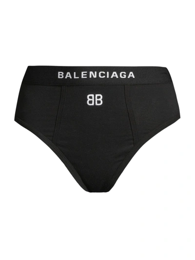 Shop Balenciaga Women's Logo Briefs In Black