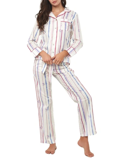 Shop The Lazy Poet Women's Emma Cotton Two-piece Pajama Set In Neutral