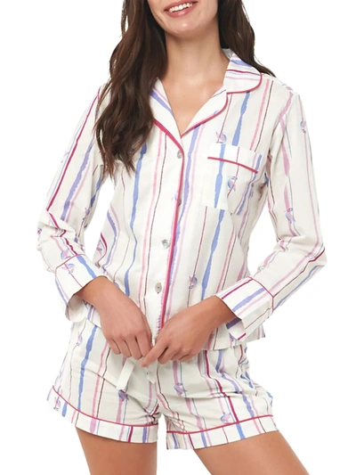 Shop The Lazy Poet Women's 2-piece Vera Pelican Sway Pajama Set In Neutral