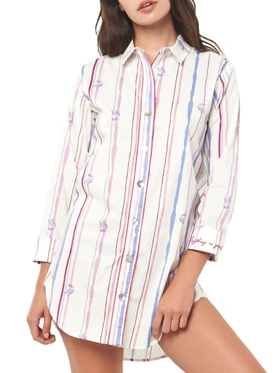 Shop The Lazy Poet Women's Sissy Pelican Sway Cotton Sleepshirt In Neutral