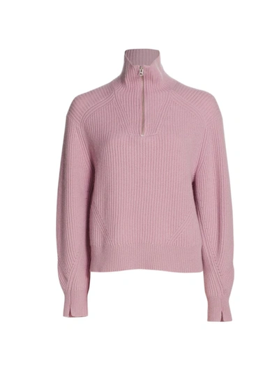 Shop Rag & Bone Pierce Cashmere Half-zip Sweater In Pink