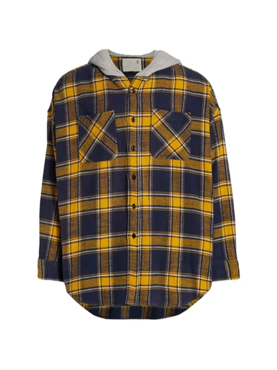 R13 MEN'S HOODED OVERSIZED SHIRT 400015483468