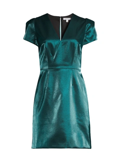 Shop Milly Atalie Glazed Mini-dress In Emerald