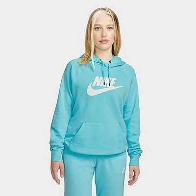 Shop Nike Women's Sportswear Essential Fleece Pullover Hoodie In Copa/white