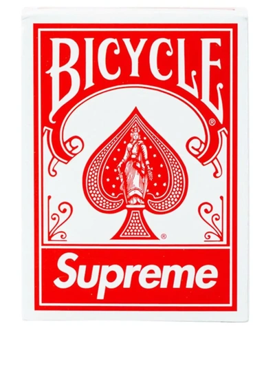 Shop Supreme X Bicycle Mini Playing Cards Deck In Rot