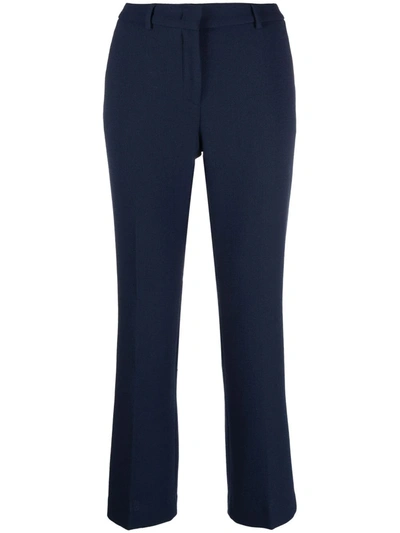 Shop L'autre Chose Cropped Tailored Trousers In Blau