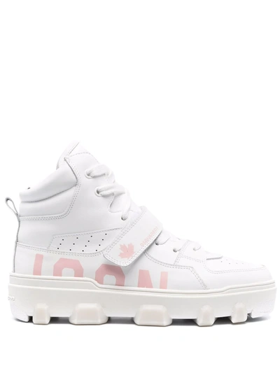 Shop Dsquared2 Icon High-top Sneakers In Weiss