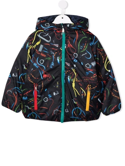 Shop Paul Smith Junior Knot-print Padded Jacket In Blue