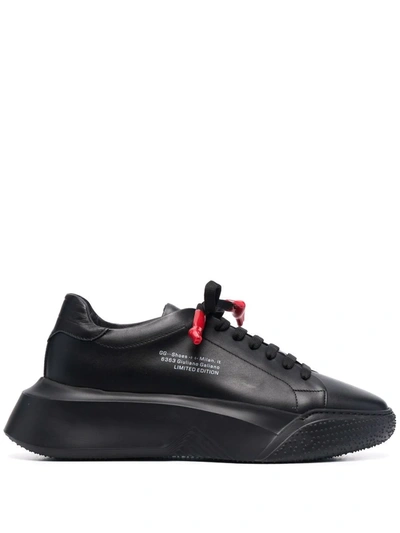 Shop Giuliano Galiano Leather Lace Up Sneakers In Black