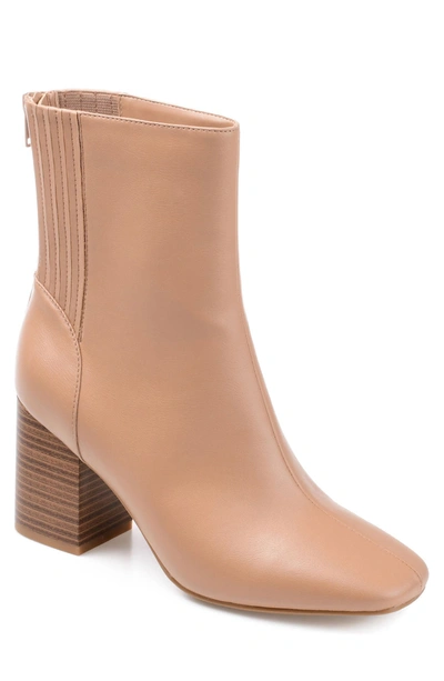 Shop Journee Collection Tru Comfort Foam Maize Vegan Leather Bootie In Nude