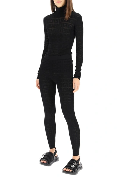 Shop Givenchy Jacquard 4g Leggings In Black