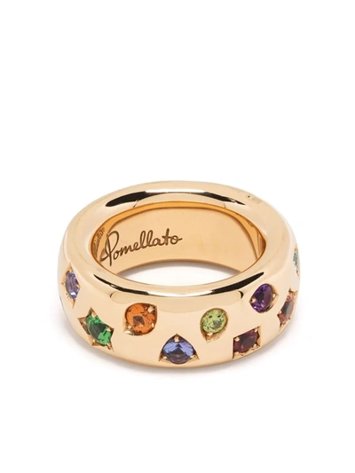 Shop Pomellato 18kt Rose Gold Iconica Gemstone Ring In Rosa