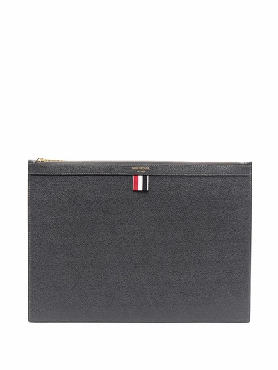 Shop Thom Browne Rwb-stripe Clutch Bag In Grau