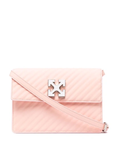Off-white Diagonal Striped Satchel Bag In Rosa