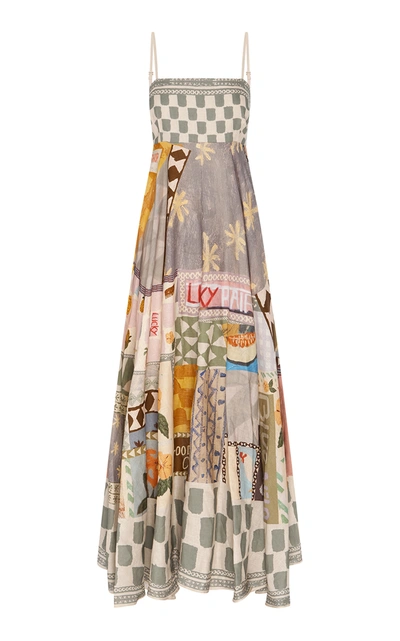 Shop Alãmais Women's X Emma Gale Printed Linen Maxi Dress In Multi