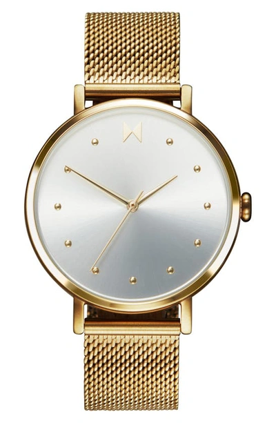Shop Mvmt Dot Mesh Strap Watch, 36mm In Gold/ White/ Gold