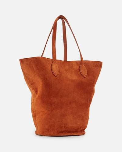 Shop Khaite Osa Medium Leather Tote Bag In Brown