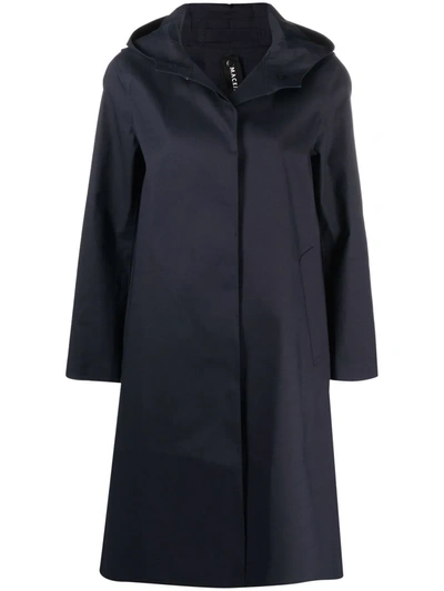 Shop Mackintosh Watten Hooded Coat In Blau
