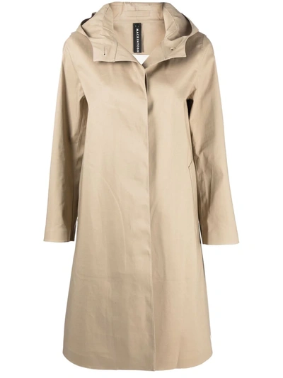 Shop Mackintosh Watten Hooded Trench Coat In Neutrals