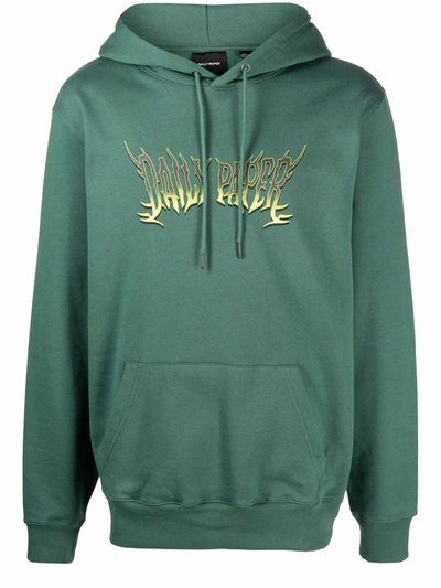 Daily Paper Logo-print Cotton Hoodie In Grün