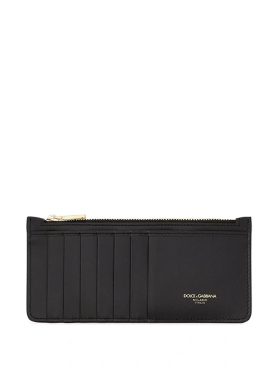 Shop Dolce & Gabbana Logo-print Zipped Wallet In Black