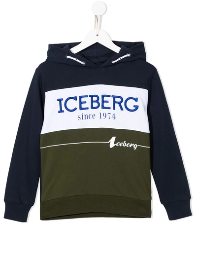 Shop Iceberg Logo-printed Hoodie In Green