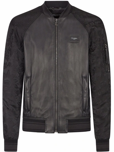 Shop Dolce & Gabbana Panelled Bomber Jacket In Black
