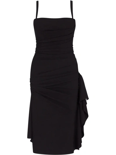 Shop Dolce & Gabbana Draped Detail Dress In Black