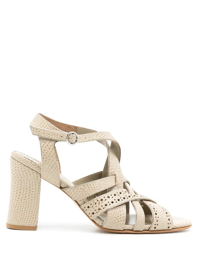 Sarah Chofakian Leather York Sandals In Neutrals