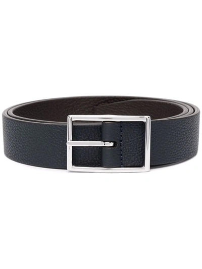 Shop Anderson's Pebbled Leather Belt In Blau