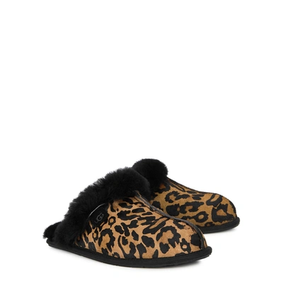 Shop Ugg Scuffette Ii Panther-print Calf Hair Slippers In Leopard