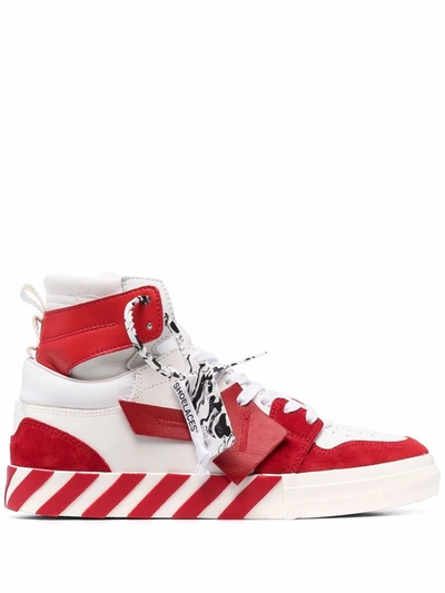 Shop Off-white Men's White Leather Hi Top Sneakers